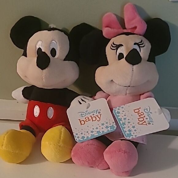 Disney Mickey and Minnie Plush Toy Set - Red, Yellow, Pink - Picture 1 of 6